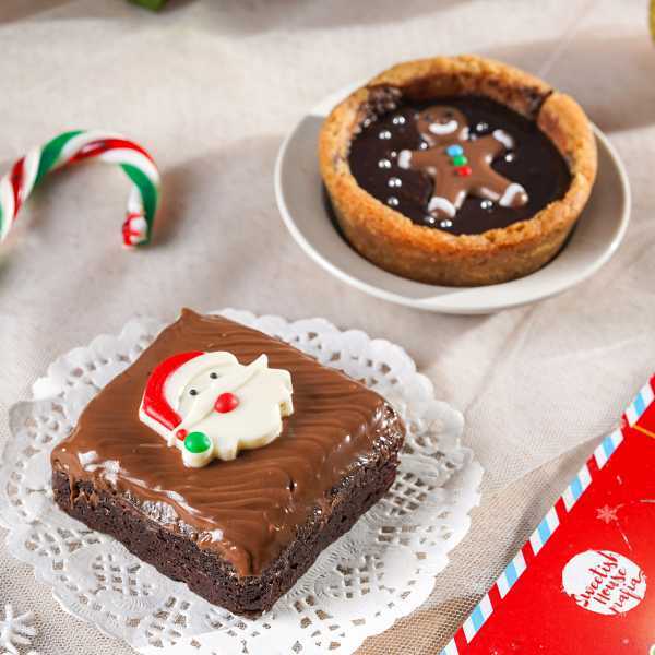 Christmas Brownies &amp; Tarts (Box of 4)