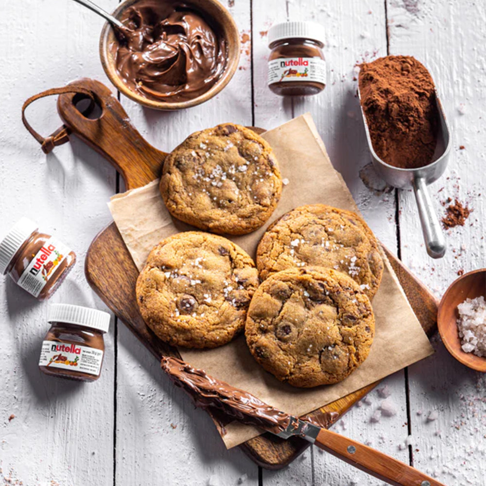 Nutella Sea Salt Cookies - Eggless
