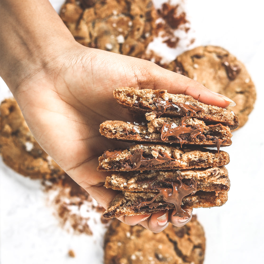 Nutella Sea Salt Cookies - Eggless