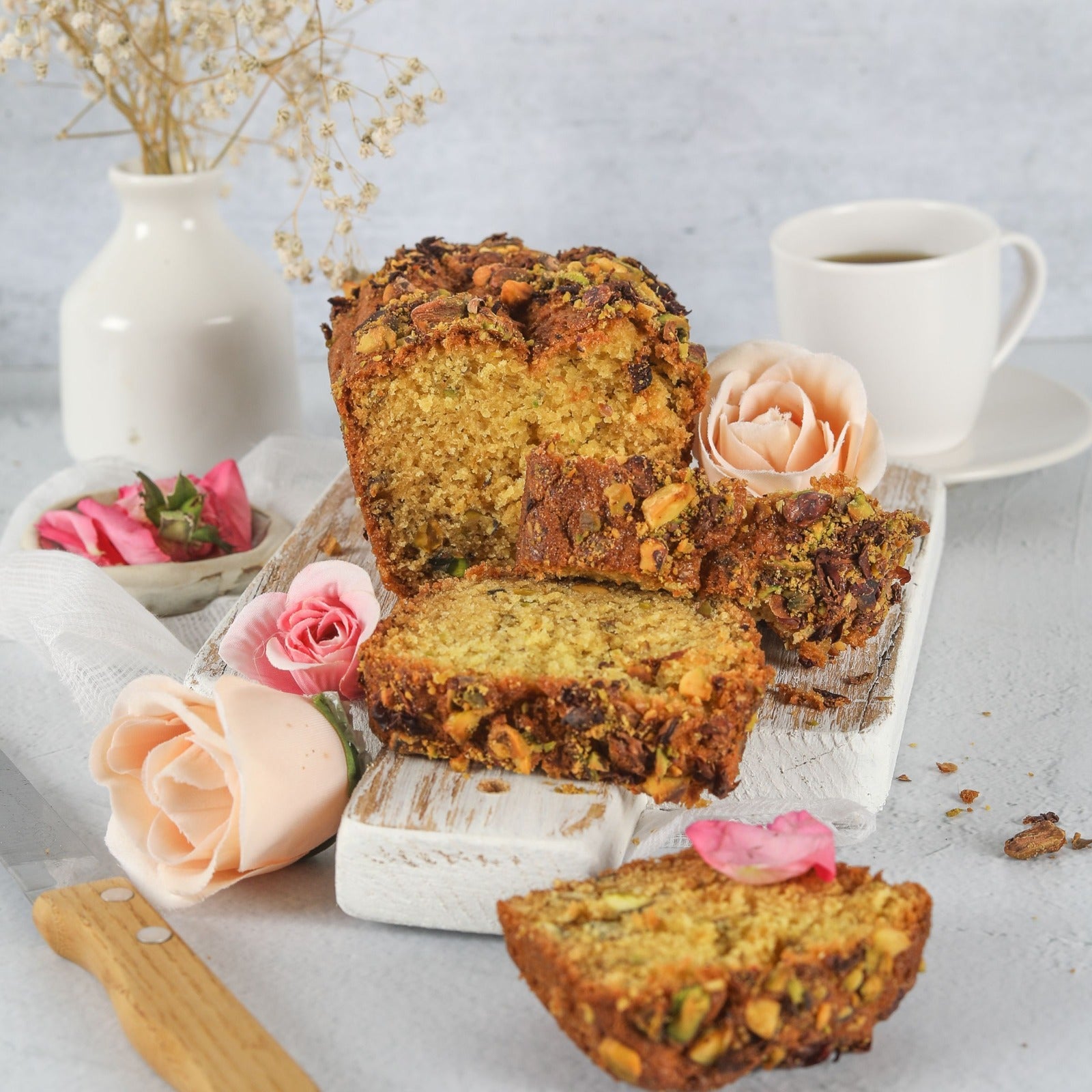 Rose and Pistachio Tea Cake