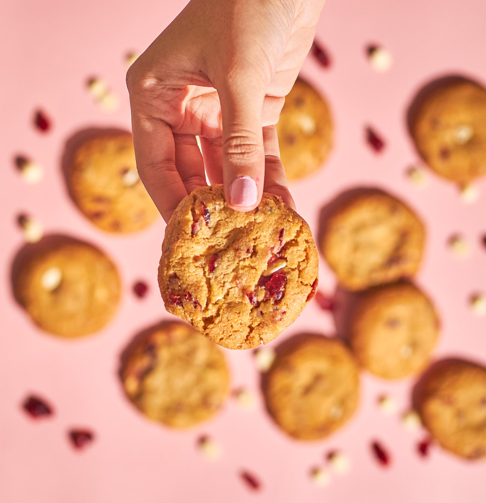 White Chocolate Cranberry Cookies (Eggless)