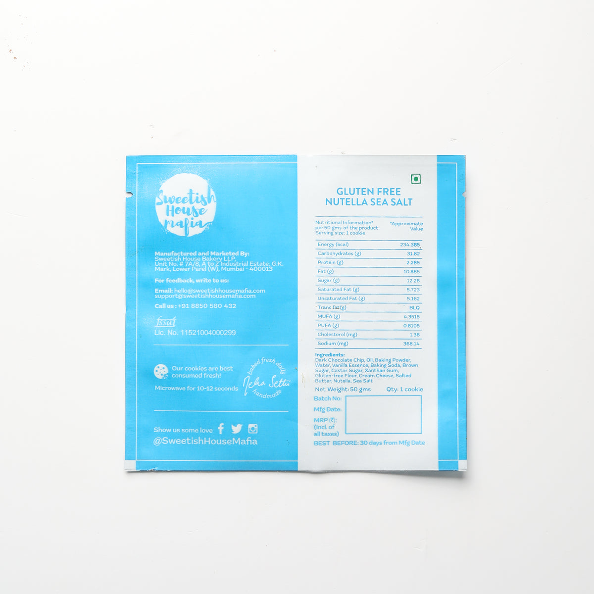 Gluten Free Nutella Sea Salt Cookie